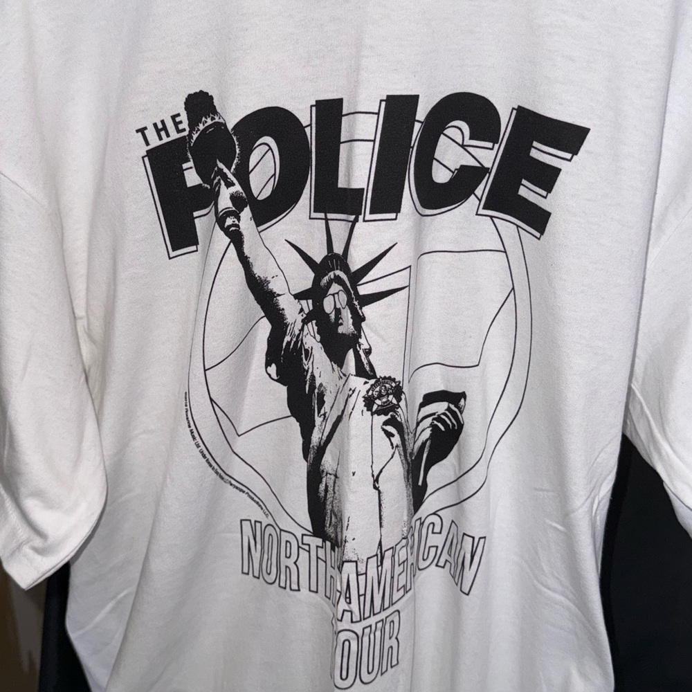 The Police White Graphic Tee: North  American Tour